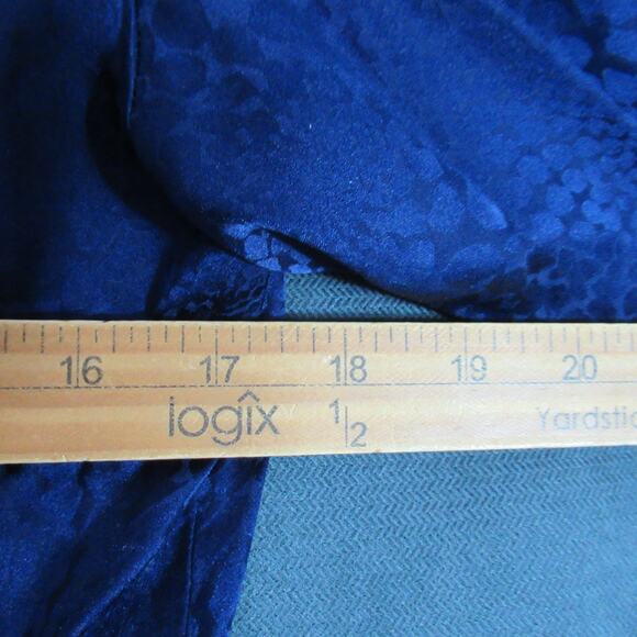 Vintage Argenti Skirt Suit Womens Size 6 Blue Silk Peplum Top Pencil 2 Pc 80s - Picture 5 of 12